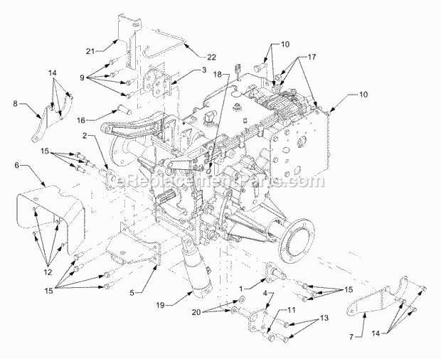 Transmission Connections Diagram and Parts List for 7284 54AD74H-710, 54AT74H-710 Cub Cadet Lawn Tractor